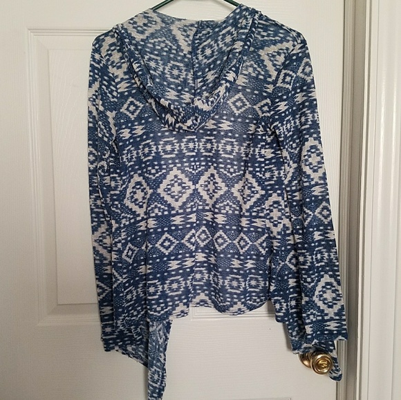 💙Blue and White Traibal Hooded Cardigan🤍 - Picture 3 of 3